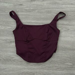 Abercrombie Plum Satin Corset Style Top